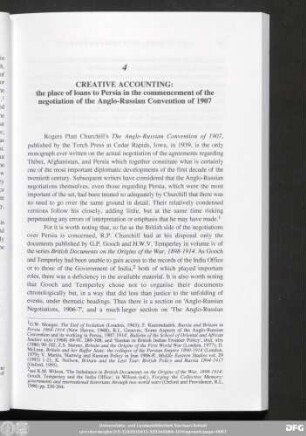 4 Creative Accounting: the place of loans to Persia in the commencement of the negotiation of the Anglo-Russian Convention of 1907