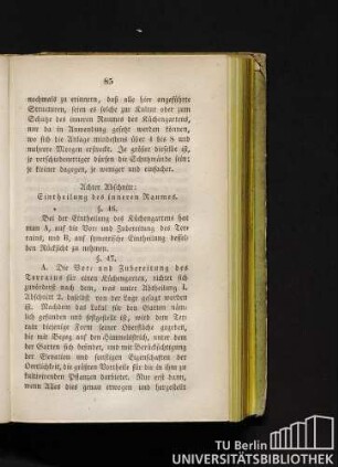 Achter Abschnitt: Eintheilung des inneren Raumes.