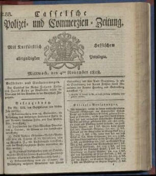 Nr. 88, Mittwoch, den 4ten November 1818