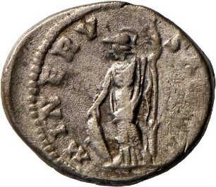 Denar für Geta mit Darstellung der Minerva