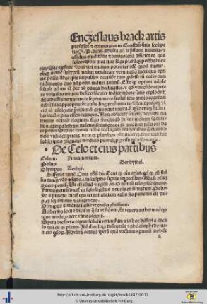 De Celo et eius partibus