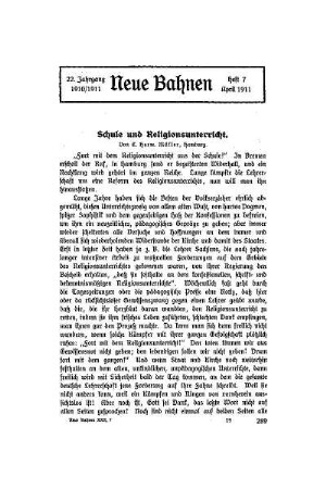 Schule und Religionsunterricht