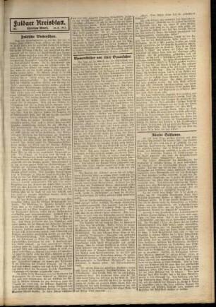 Dritte Ausgabe vom Samstag, den 16. August 1913.