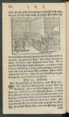 Die 33. Historia. Wie Eulenspiegel zu Bamberg ums Geld aß