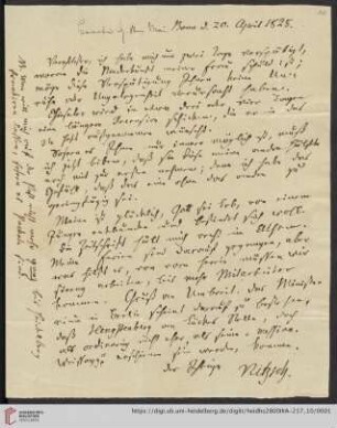 Korrespondenz Karl Immanuel Nitzsch / Carl Ullmann: Brief von Karl Immanuel Nitzsch an Carl Ullmann