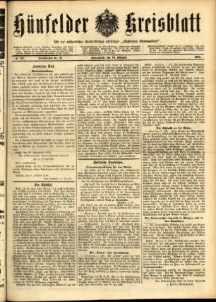 Ausgabe vom Samstag, den 10. Oktober 1914.