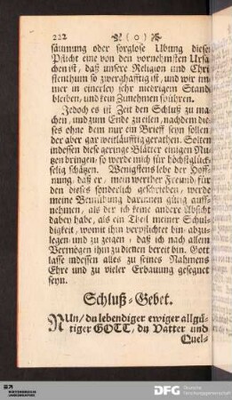 Schluß-Gebet.