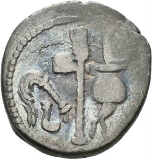 Denar des C. Iulius Caesar mit Darstellung eines Elefanten
