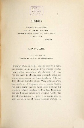 Leonis XIII Pontificis Maximi Acta, Vol. 12