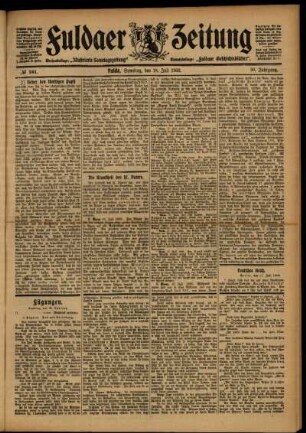 Erste Ausgabe vom Samstag, den 18. Juli 1903.