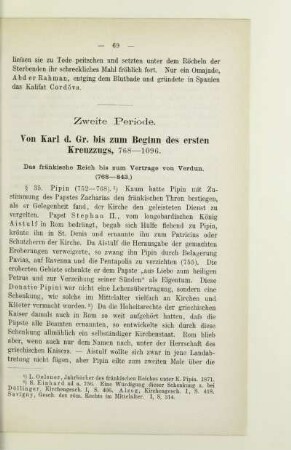 Das fränkische Reich bis zum Vertrage von Verdun (768-843)