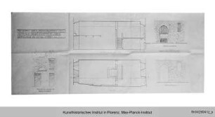 Projekt für den Bau des Oratoriums: Plan der Innenräume - Progetto per il nuovo oratorio della contrada della Civetta in Siena: Sistemazione dei locali interni