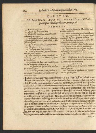 Caput LVI. De Indiciis, Quae Ex Imperitia Artis, quam quis temere profitetur, emergunt.