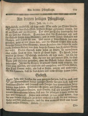 Am dritten heiligen Pfingsttage.