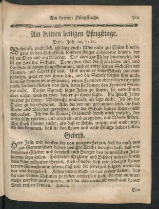 Am dritten heiligen Pfingsttage.