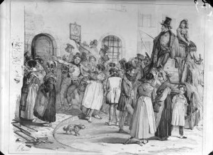 Bekanntmachung der Lottozahlen, um 1830