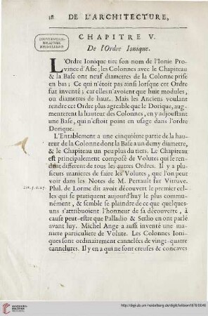 Chapitre V: De l'ordre ionique