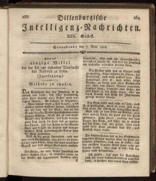 XIX. Stück... den 7. May 1808 - XXII. Stück... den 28. May 1808.