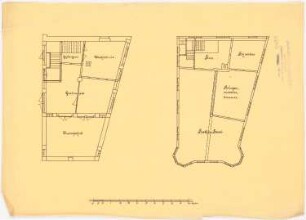 Rathaus, Michelstadt: Grundrisse Erdgeschoss, Obergeschoss 1:100