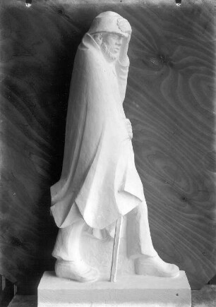 Wanderer im Wind. Gips, getönt; H. 97 cm (1934; E. Barlach). Güstrow: Atelierhaus am Inselsee