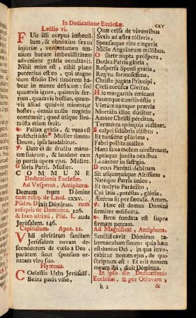cxv-cxxxix, In Dedicatione Ecclesiæ.