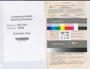 Entnazifizierung Paul Schmitten, geb. 27.10.1902 (Bankangest.)