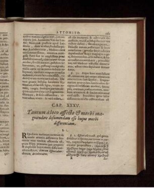 Cap. XXXV. Tantum a loco affecto & morbi magnitudine desumendam esse huius morbi differentiam