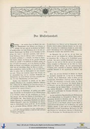 Der Wasserhaushalt.