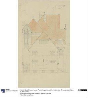 Hanau, Projekt Doppelhaus Ohl, Aufriss einer Seitenfassade