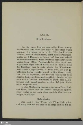 XXVIII. Krankenkost