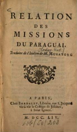 Relation des missions du Paraguai