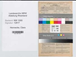 Entnazifizierung Clara Hennecke, geb. 01.05.1897 (Angestellte)