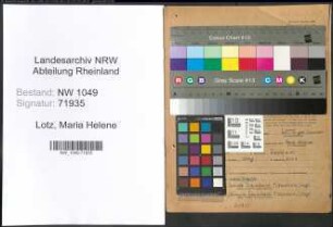 Entnazifizierung Maria Helene Lotz , geb. 14.01.1894 (Lehrerin)