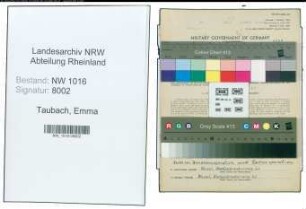 Entnazifizierung Emma Taubach , geb. 02.10.1901 ()