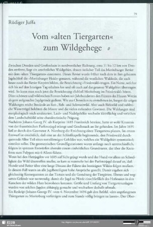 Vom "alten Tiergarten" zum Wildgehege