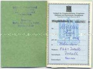 Mitgliedsbuch des Verbandes der Kriegsbeschädigten, Kriegshinterbliebenen und Sozialrentner Deutschlands (VdK) - Familienkonvolut