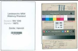 Entnazifizierung Heinrich Zander , geb. 29.05.1891 (Stadtsekretaer)