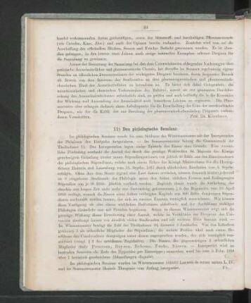 11) Das philologische Seminar.