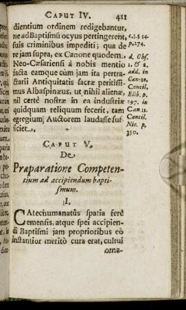 Caput V. De Praeparatione Competentium ad accipiendum baptismum