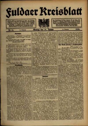 Ausgabe vom Montag, den 19. Januar 1914.