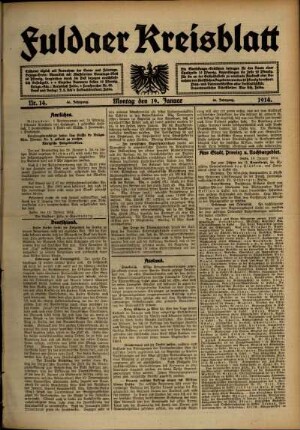 Ausgabe vom Montag, den 19. Januar 1914.