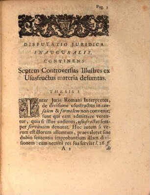 Disp. iur. inaug. continens septem controversias illustres ex ususfructus materia desumtas