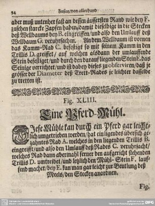 Fig. XLIII. Eine Pferd-Mühl.