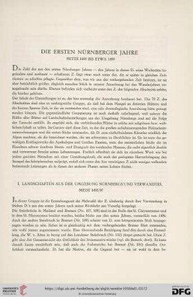 Die ersten Nürnberger Jahre Mitte 1495 bis etwa 1499