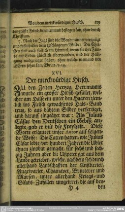 XVI. Der merckwürdige Hirsch