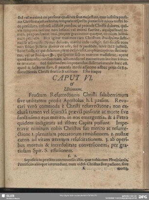 Caput VI, & Ultimum
