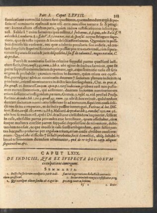 Caput LXIX. De Indiciis, Quae Ex Suspecta Sociorum exculpatione emergunt.