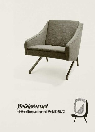 Polstersessel mit Metalluntergestell (Modell 3023/12)