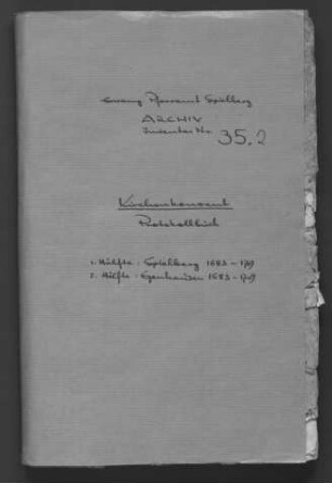 Kirchenkonventsprotokolle Spielberg und Egenhausen