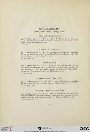 Metallarbeiten (Nr. 400-431)